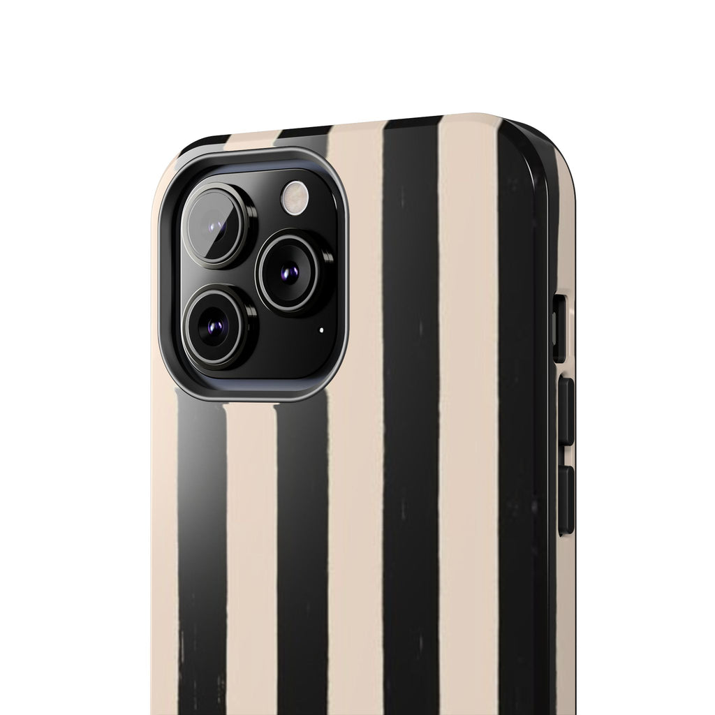 Visionary B&W Striped Iphone Case - Protective Tough Case