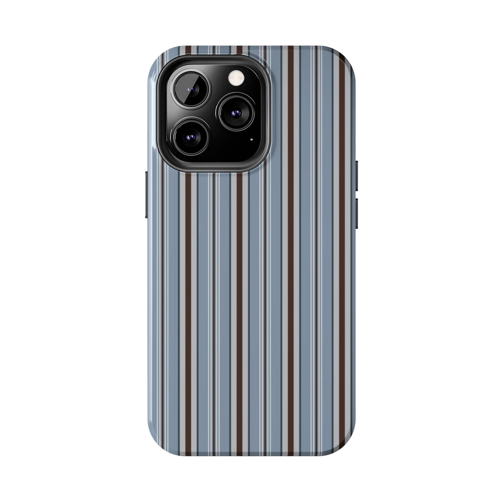 Visionary Blue Pinstripe Iphone Case - Protective Tough Case