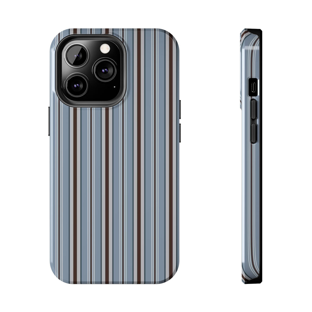 Visionary Blue Pinstripe Iphone Case - Protective Tough Case