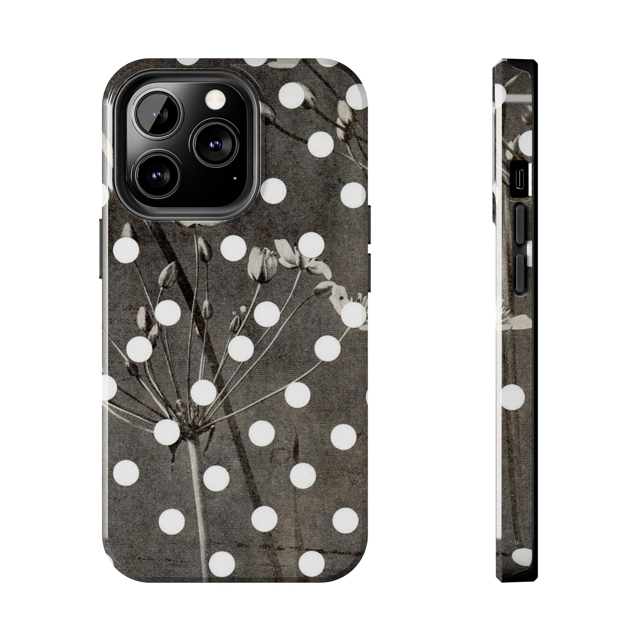 Visionary Noir Flora Iphone Case - Protective Tough Case