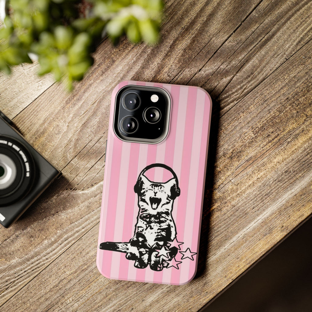 Visionary Crazed Cat Iphone Case - Protective Tough Case