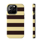 Visionary Yellow and Brown Stripe Iphone Case - Protective Tough Case