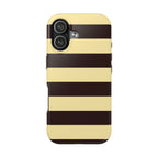 Visionary Yellow and Brown Stripe Iphone Case - Protective Tough Case