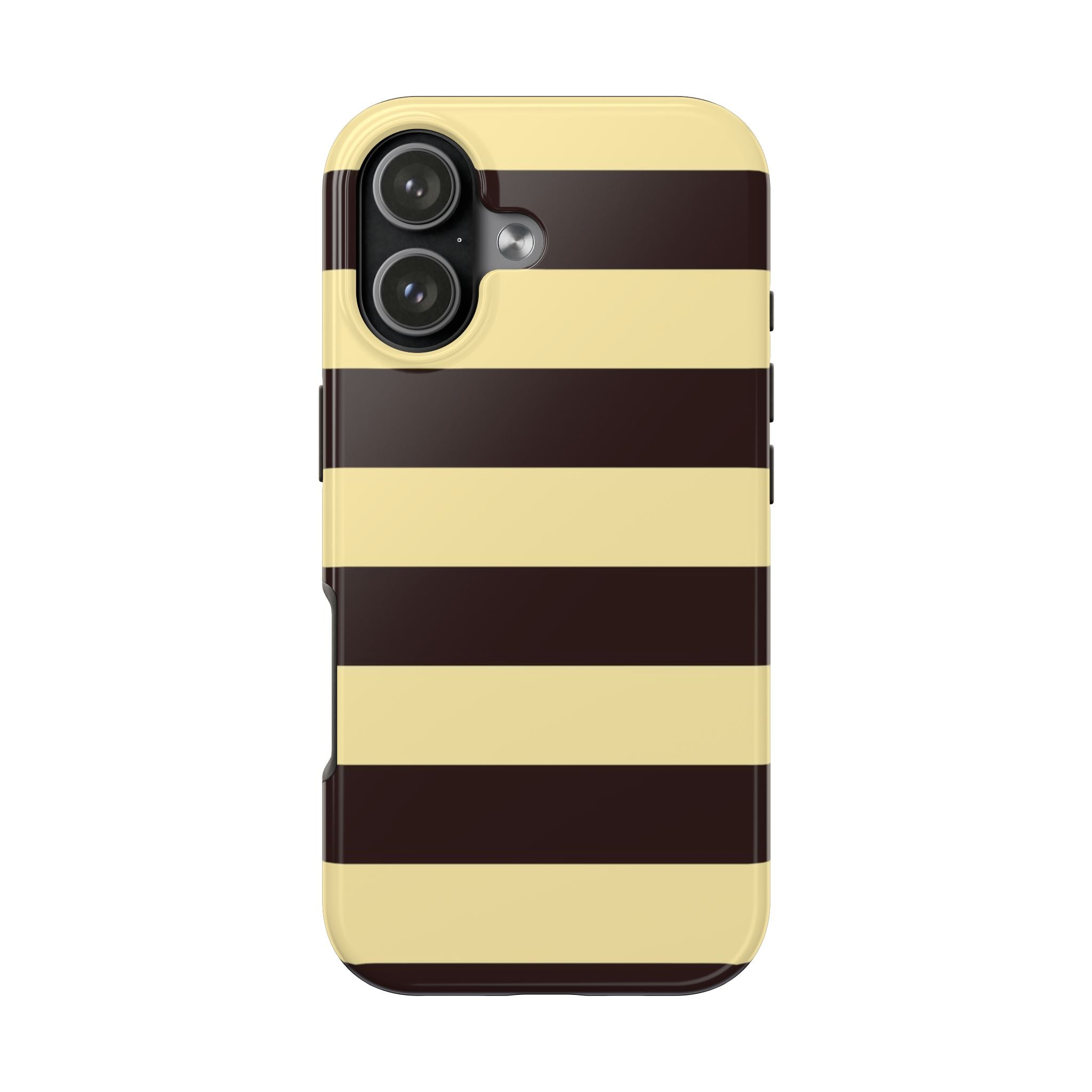 Visionary Yellow and Brown Stripe Iphone Case - Protective Tough Case