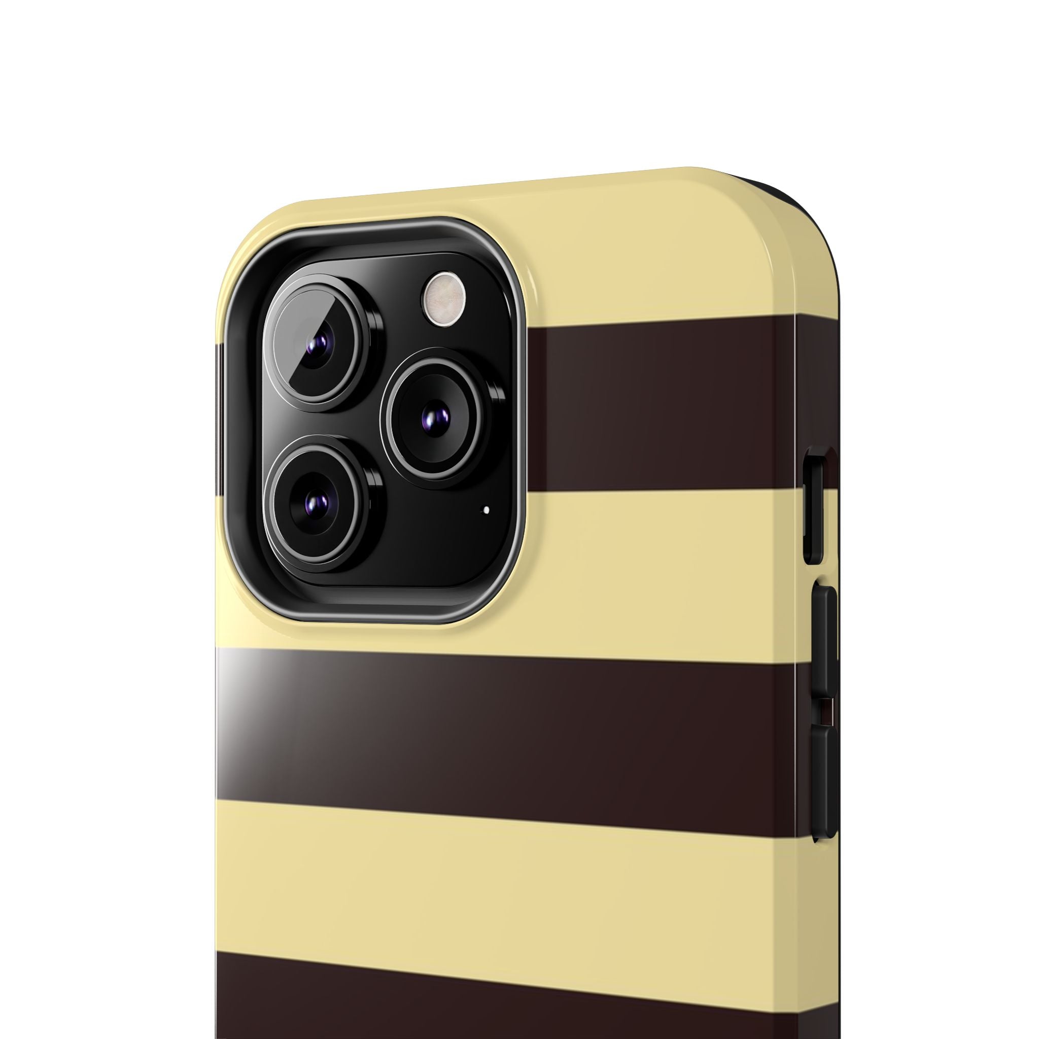 Visionary Yellow and Brown Stripe Iphone Case - Protective Tough Case