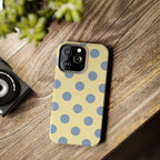Visionary Yellow & Blue Polka Dot Iphone Case - Protective Tough Case
