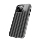 Visionary Black and Grey Striped Iphone Case - Protective Tough Case
