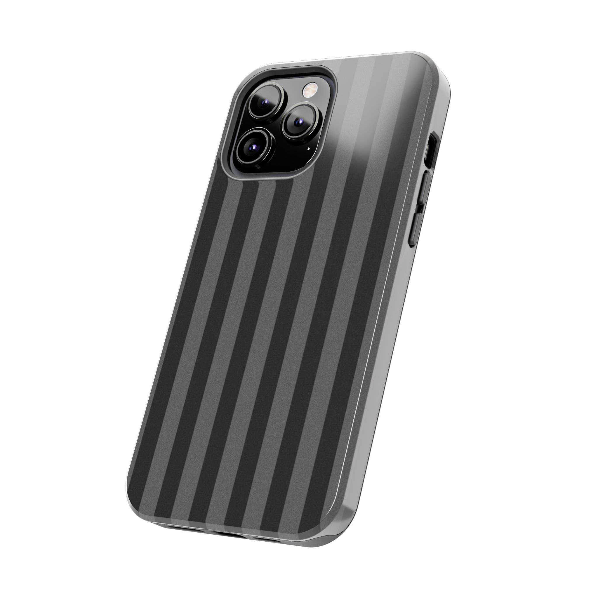 Visionary Black and Grey Striped Iphone Case - Protective Tough Case