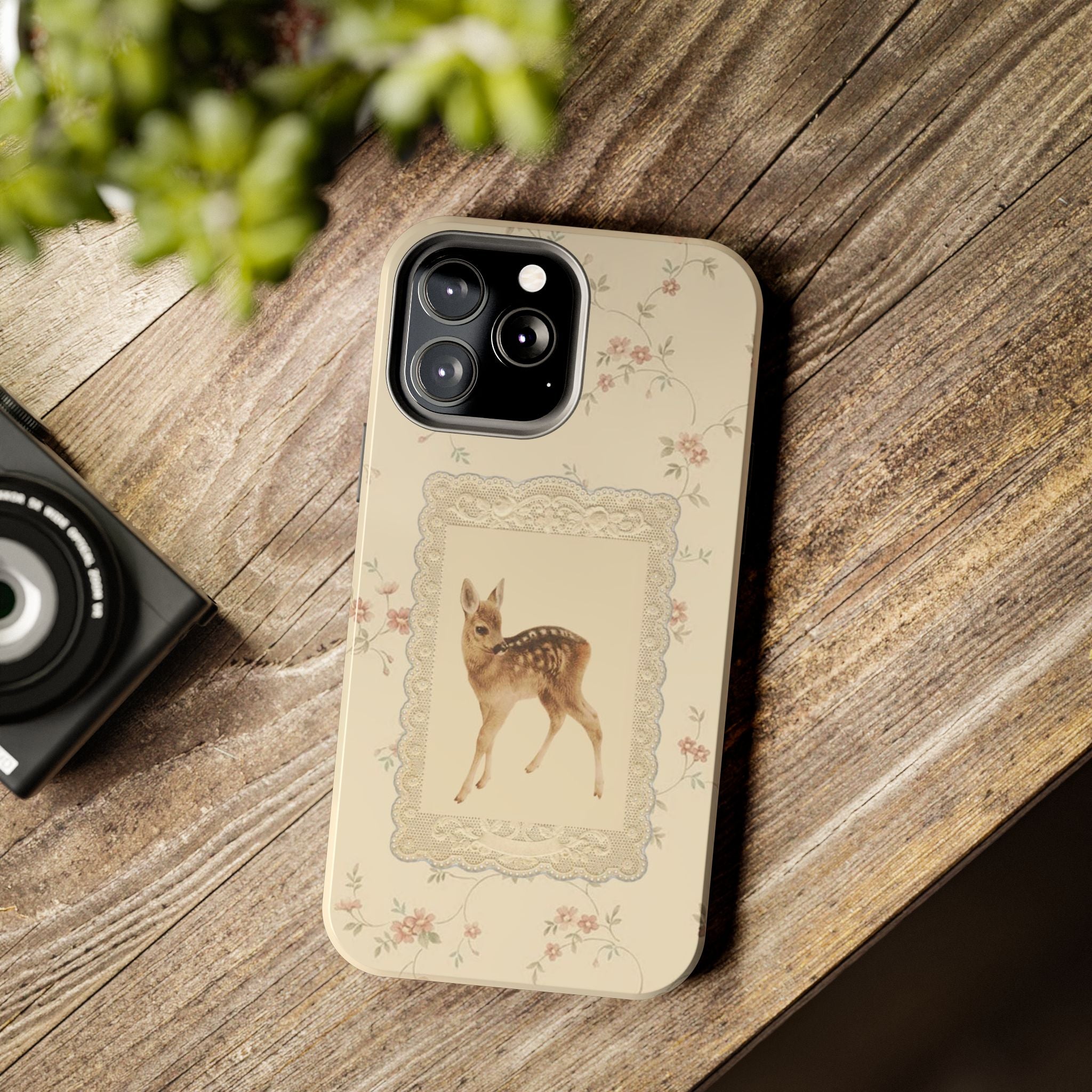 Visionary Floral Fawn Iphone Case - Protective Tough Case