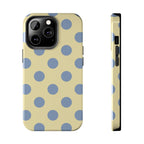 Visionary Yellow & Blue Polka Dot Iphone Case - Protective Tough Case
