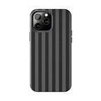 Visionary Black and Grey Striped Iphone Case - Protective Tough Case