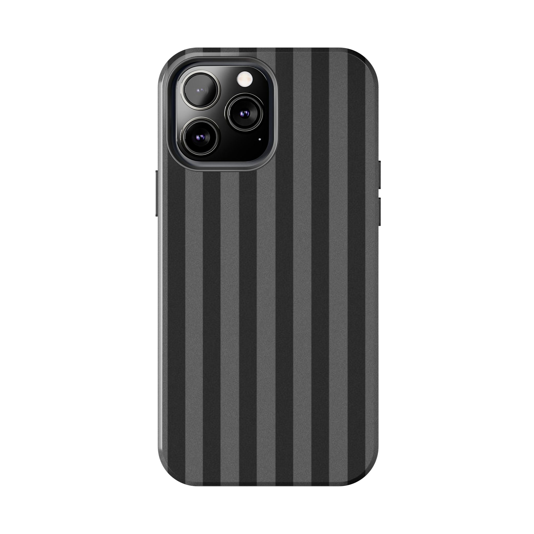 Visionary Black and Grey Striped Iphone Case - Protective Tough Case