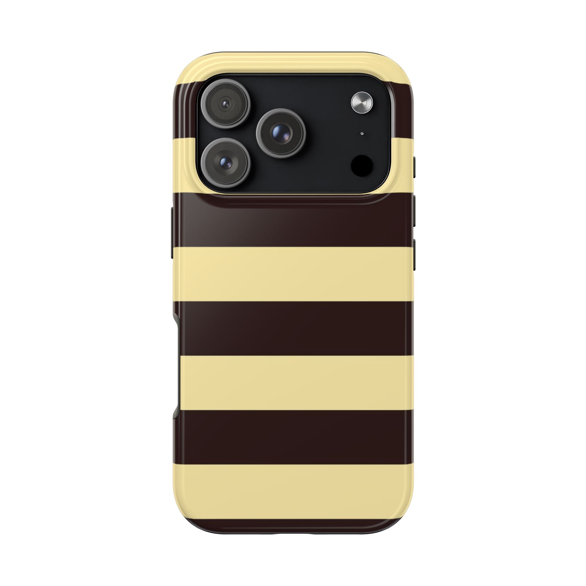 Visionary Yellow and Brown Stripe Iphone Case - Protective Tough Case