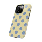 Visionary Yellow & Blue Polka Dot Iphone Case - Protective Tough Case