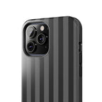 Visionary Black and Grey Striped Iphone Case - Protective Tough Case