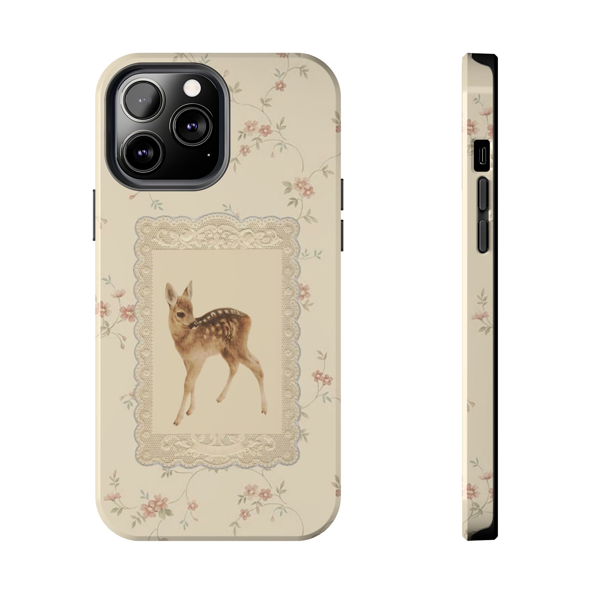Visionary Floral Fawn Iphone Case - Protective Tough Case