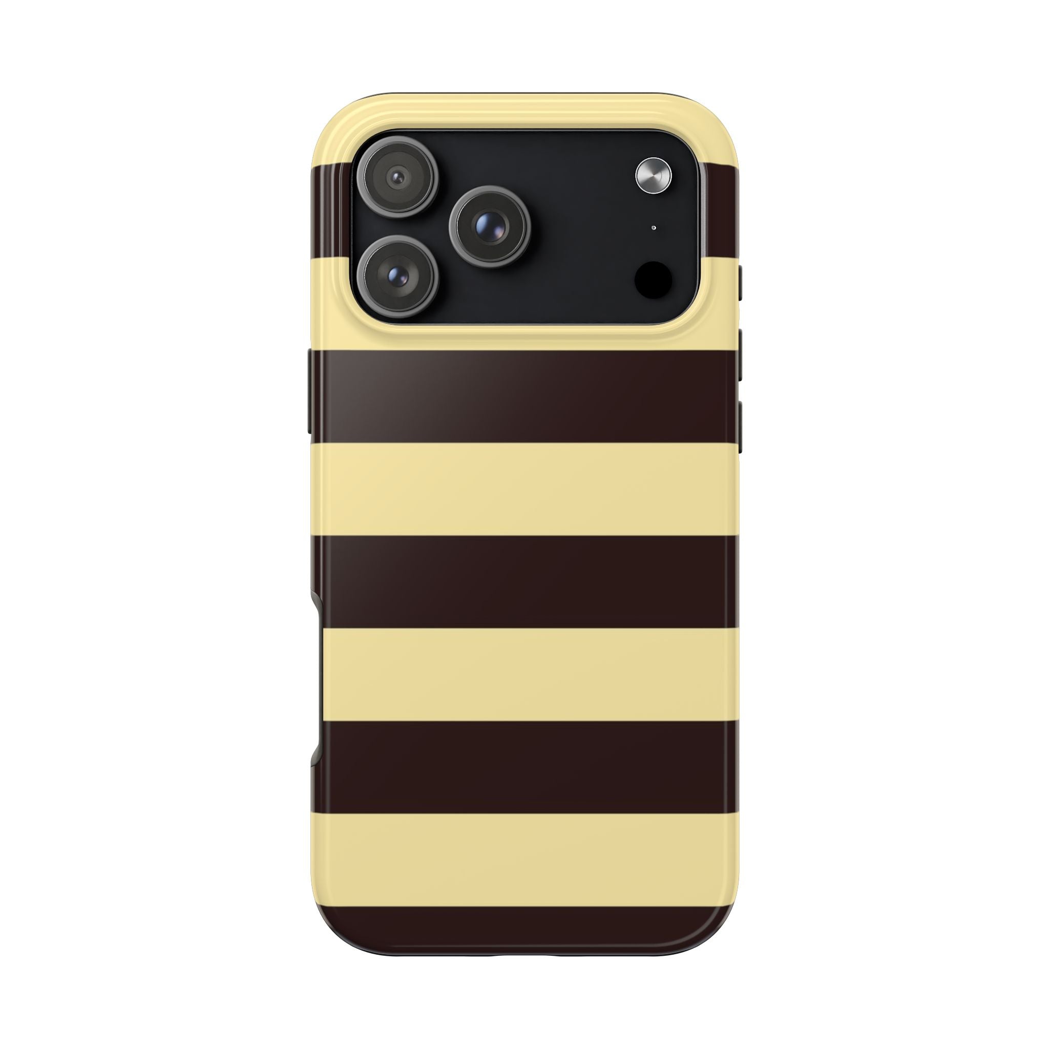 Visionary Yellow and Brown Stripe Iphone Case - Protective Tough Case