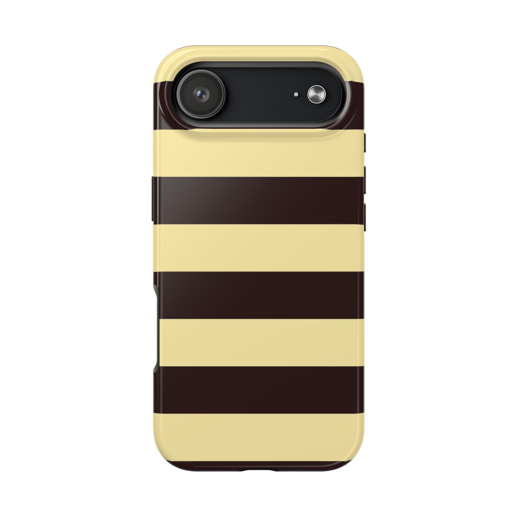 Visionary Yellow and Brown Stripe Iphone Case - Protective Tough Case