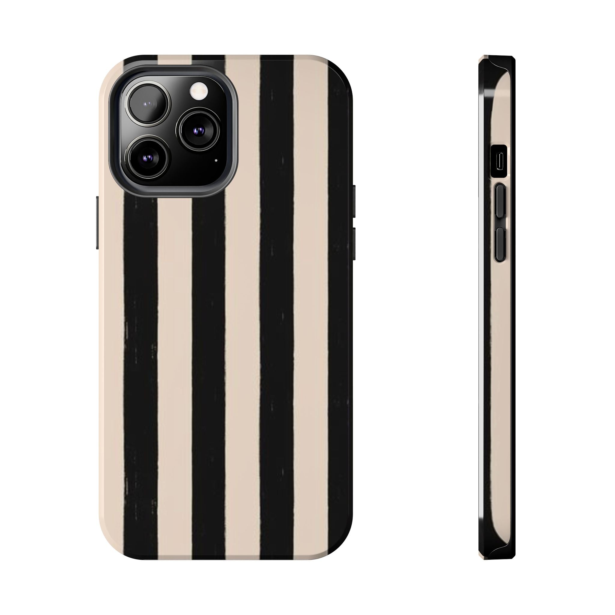 Visionary B&W Striped Iphone Case - Protective Tough Case