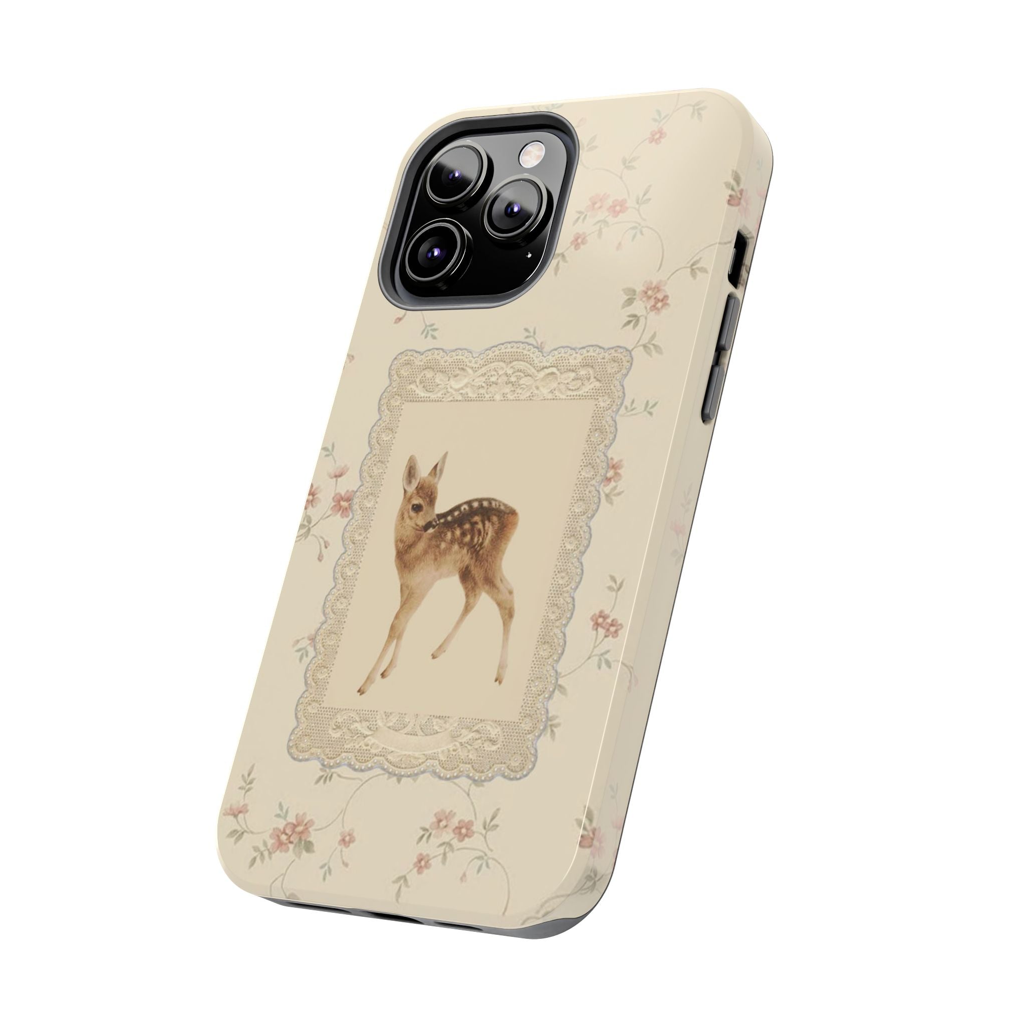 Visionary Floral Fawn Iphone Case - Protective Tough Case