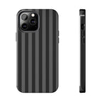 Visionary Black and Grey Striped Iphone Case - Protective Tough Case