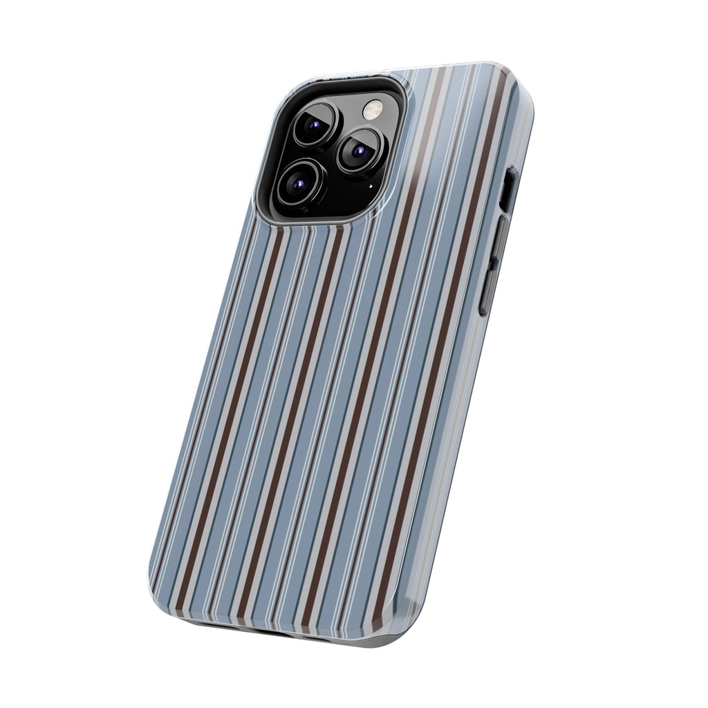 Visionary Blue Pinstripe Iphone Case - Protective Tough Case